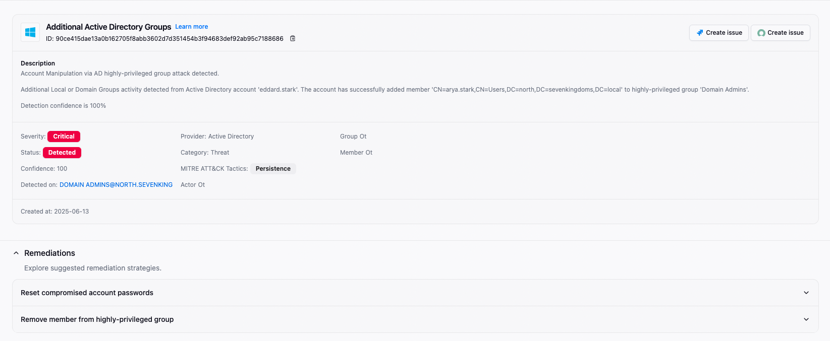 Identity Threat Detection & Response Dashboard